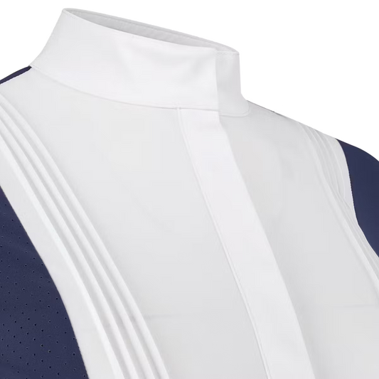 Navy top with white bib on a transparent background