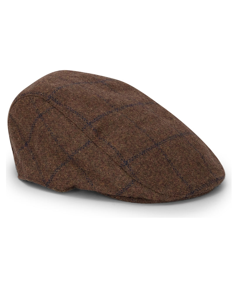 Hoggs Windowpane Waterproof Tweed Hat Navy Check