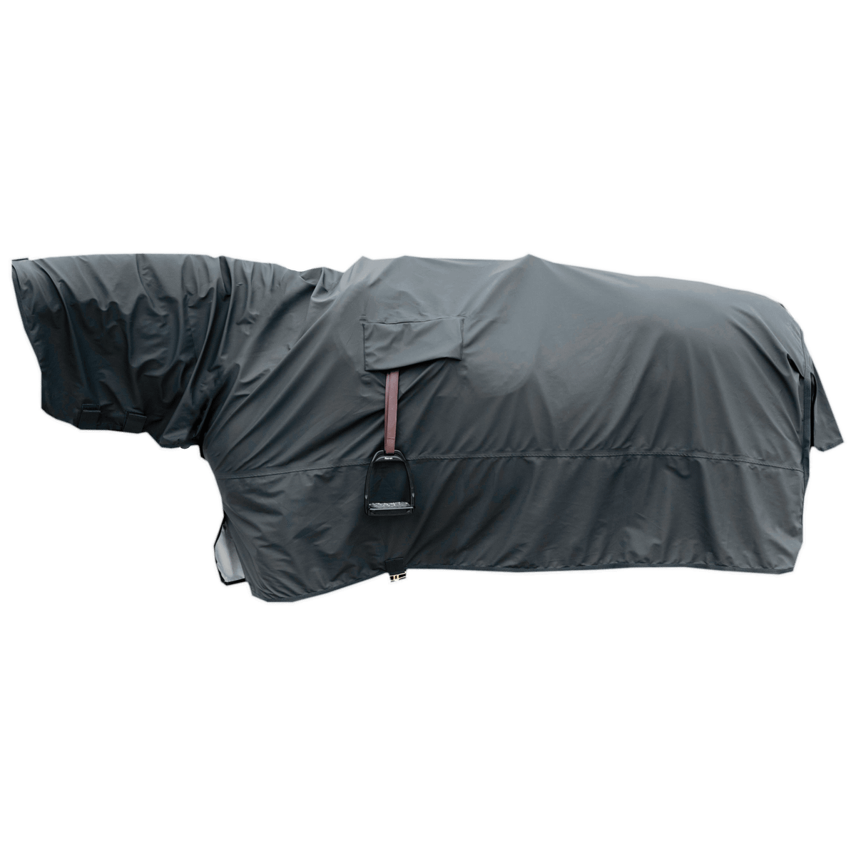 Dark gray horse blanket on a transparent background