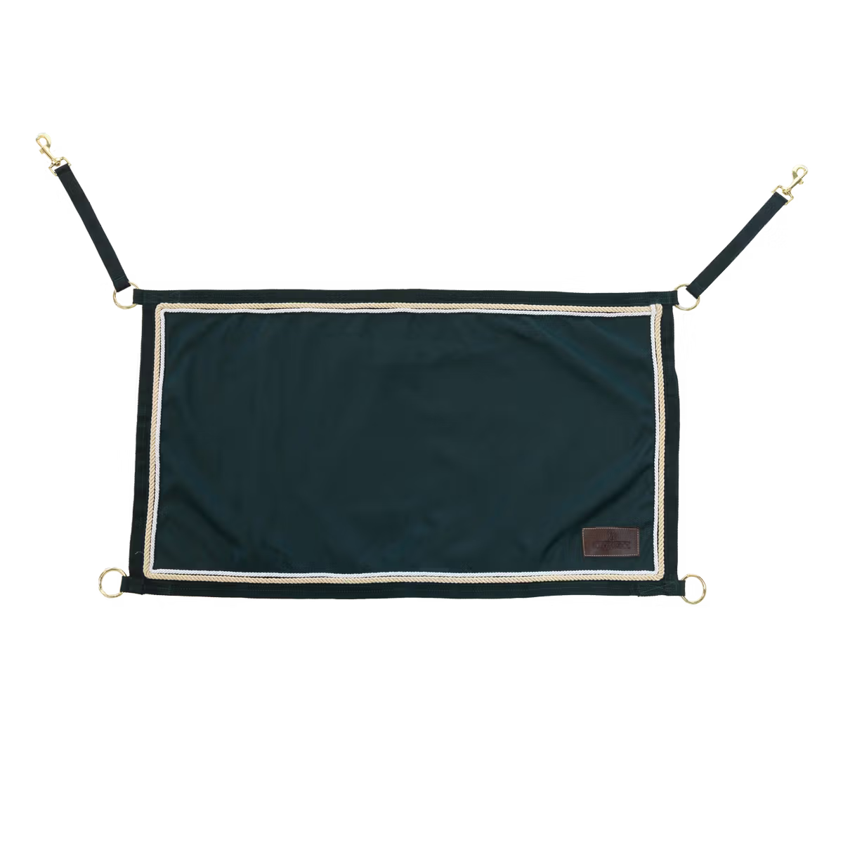 Dark Green rectangular mat with decorative edges on a white background