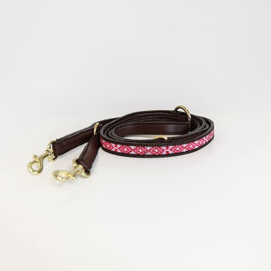 Boomerang Equestrian - Kentucky Dog Lead Handmade Pearls Pink