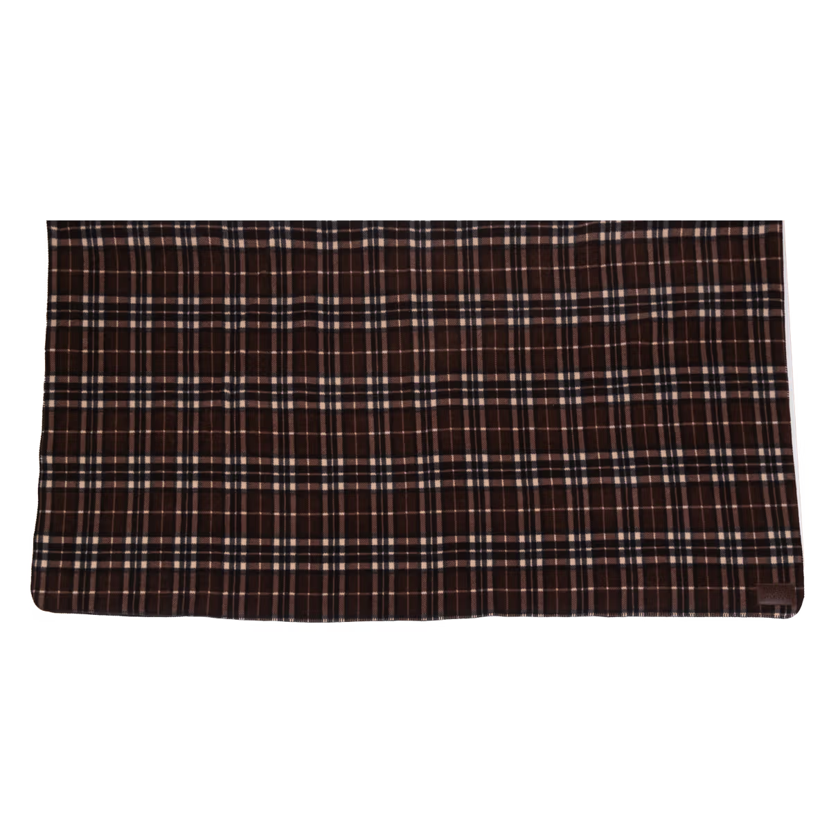 Brown plaid fabric on a white background