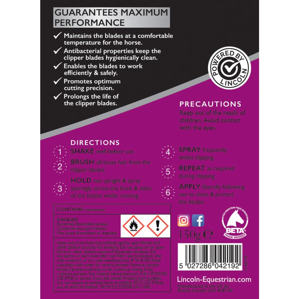 Boomerang Equestrian - Lincoln Clipper Oil 150 g