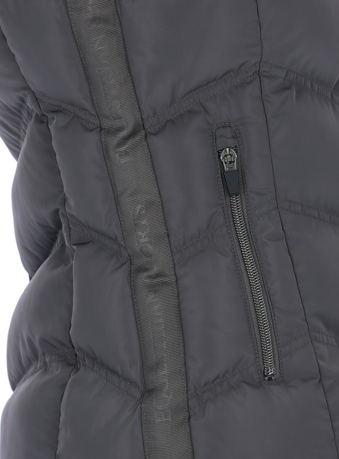 Schockemohle chocolate gilet zip pocket on a plain background