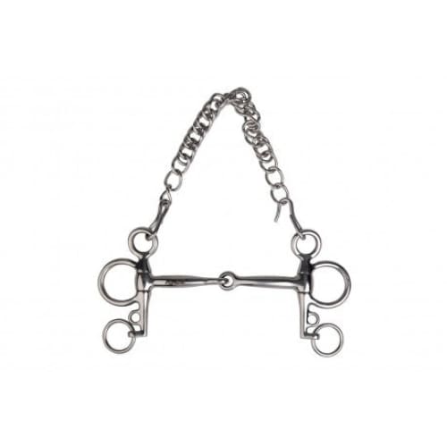 Boomerang Equestrian - Metalab Pelham Jointed Bit With Curb Chain