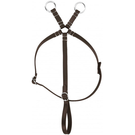 Brown horse martingale on a white background