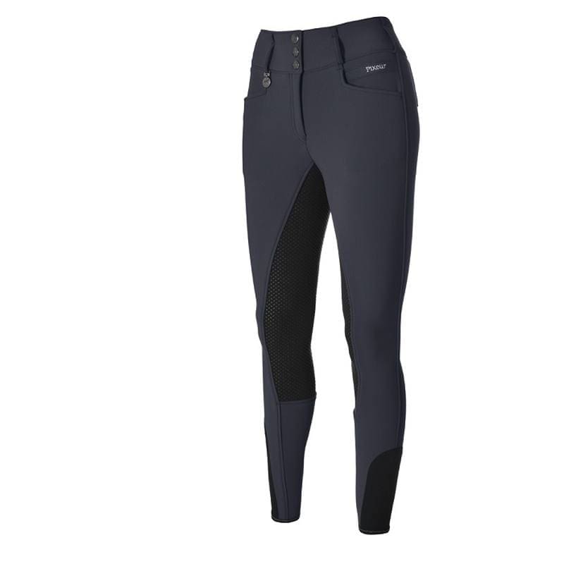 Boomerang Equestrian - Pikeur Ladies Candela Grip Softshell Breeches Dark Shadow Black Grip