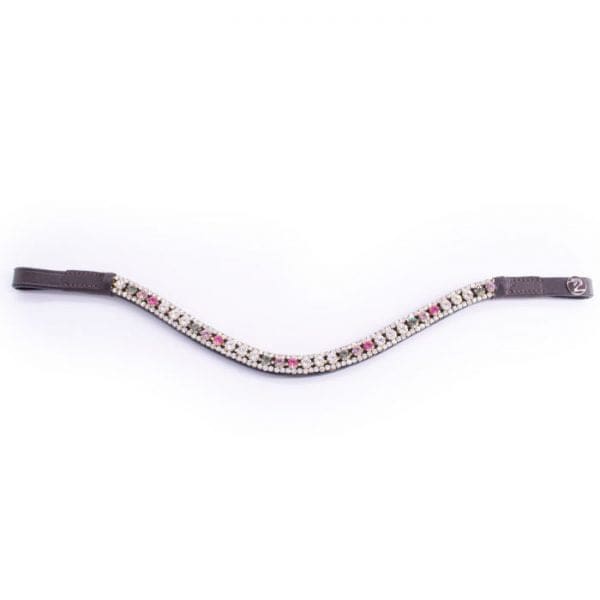 Boomerang Equestrian - Pimlico Pink Cloud Browband Brown