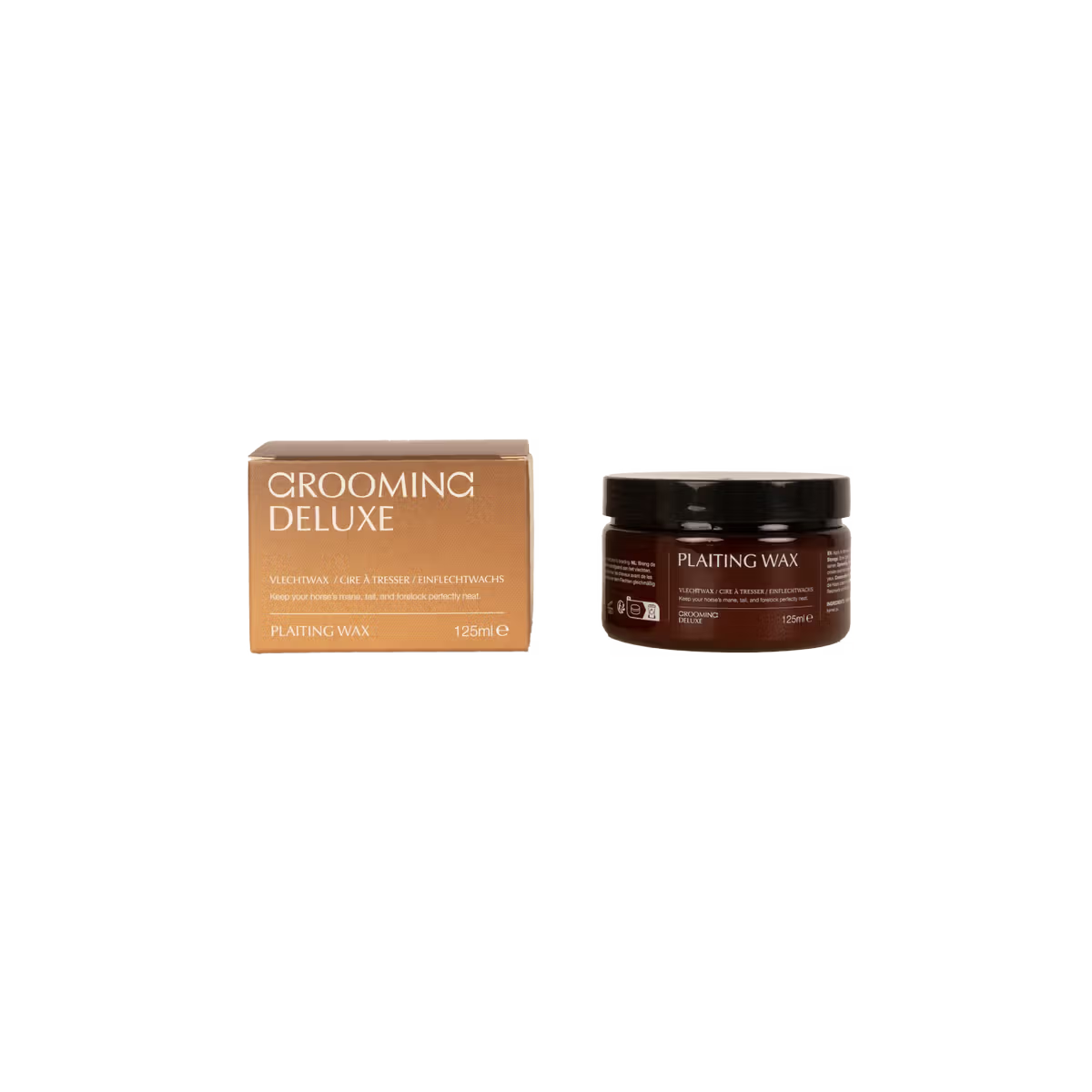 Grooming Deluxe plaiting wax packaging on a white background