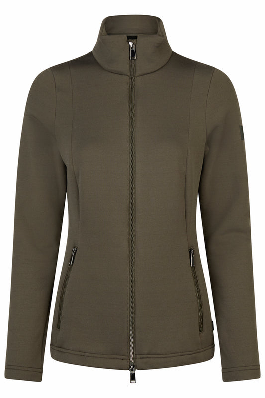 Green jacket with a high collar on a white background