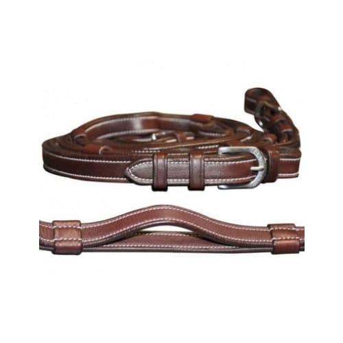 Boomerang Equestrian - Privilege Equitation Flags & Cups Reins With Handles Brown