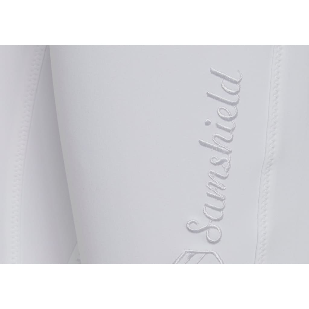 Boomerang Equestrian - Samshield Ladies Knee Grip Breeches Chloe Embroidery White