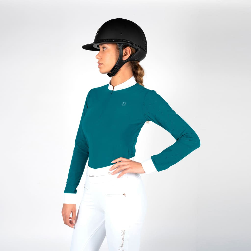Boomerang Equestrian - Samshield Ladies Long Sleeved Competition Shirt Louison Ocean Depth