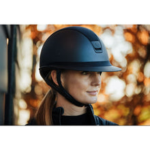  Samshield Miss Shield Limited Edition Matt Collection Shadowmatt Helmet Navy With Alcantara Top Frontal Band & 5 Crystal Metallic Blue