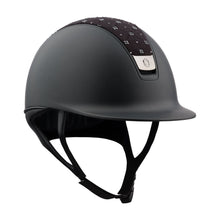  Samshield Shadowmatt V2 2.0 Helmet Black With Black Chrome Trim & Blazon And Royal Flower Swarowski Top - M - Helmet
