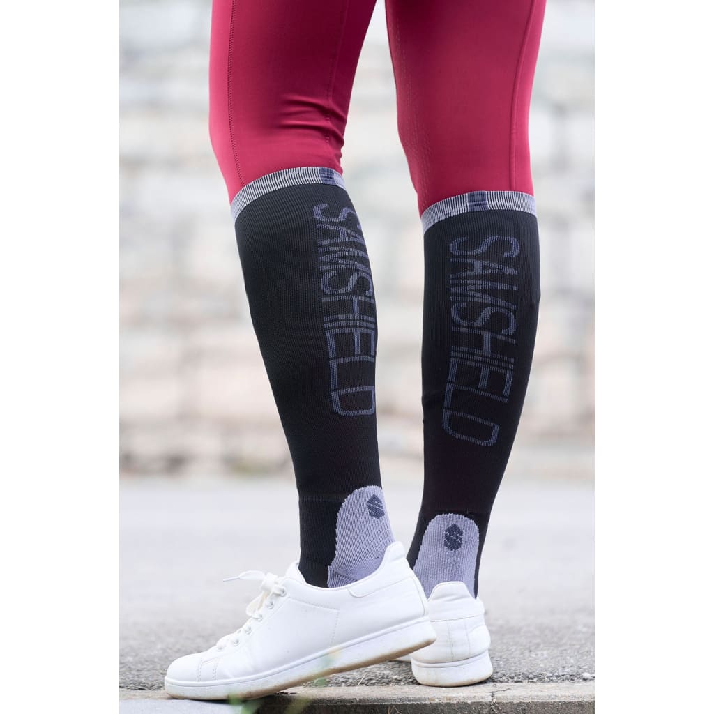 Boomerang Equestrian - Samshield Unisex Balzane Jaquard Socks Black
