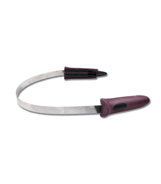Sweat scraper with purple handle on a white background