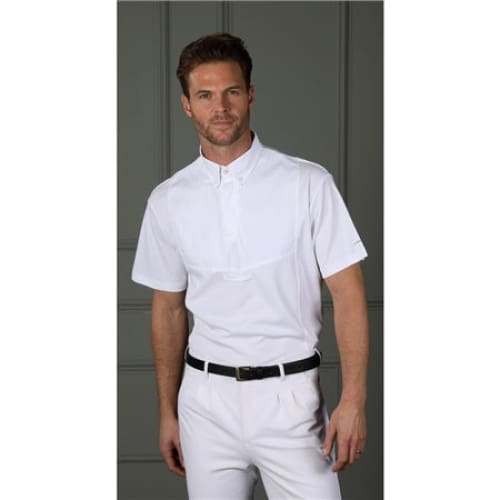 Boomerang Equestrian - Shires Aubrion Men's Short Sleeved Tie Shirt White