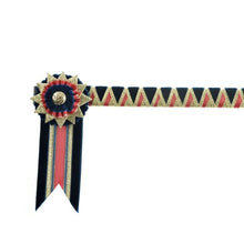  Showquest Henley Browband Navy/Red/Gold - COB - Browband
