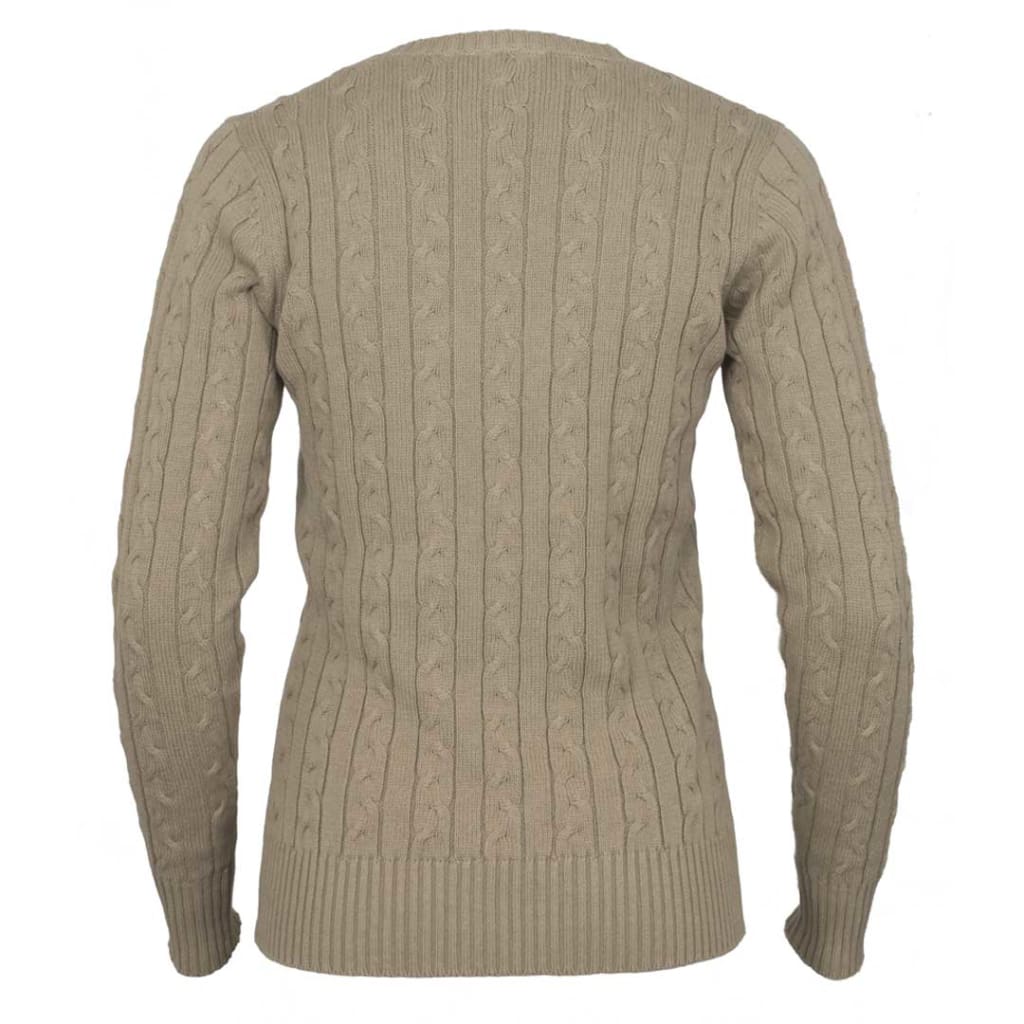 Boomerang Equestrian - Toggi Ladies Clarksburg V Neck Cable Knitted Jumper Birch