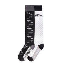  Toggi Ladies Foal & Mother Competition Socks 2 pack White/Black - UK 4- 11