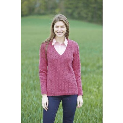 Boomerang Equestrian - Toggi Ladies Opal V Neck Jumper Gerbera Pink