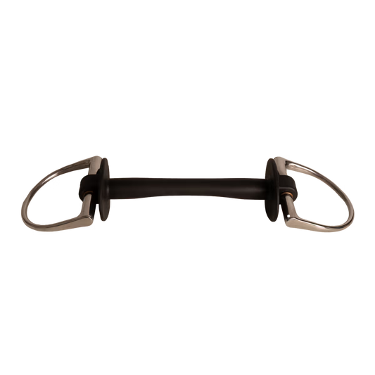 Metal horse bit on a white background