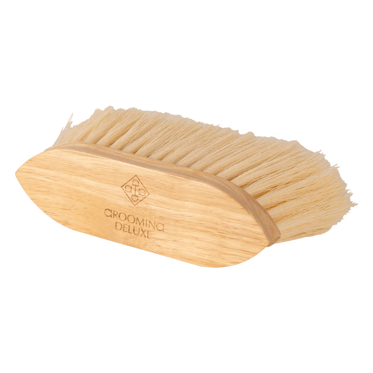 Wooden brush with bristles on a white background