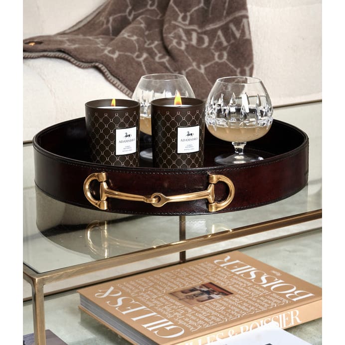 Boomerang Equestrian - Adamsbro Real Leather Tray With 2 Brass Bits Brown