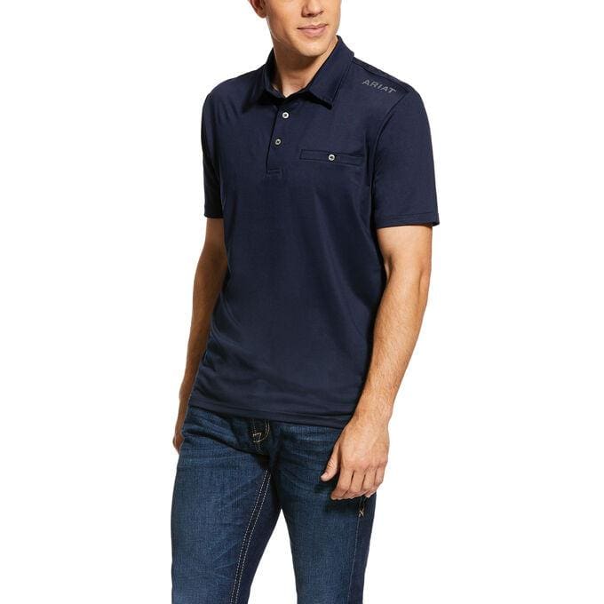 Boomerang Equestrian - Ariat Men's Polo Shirt Norco Navy