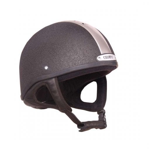 Champion Ventair Deluxe Jockey Helmet Black/Silver - helmet