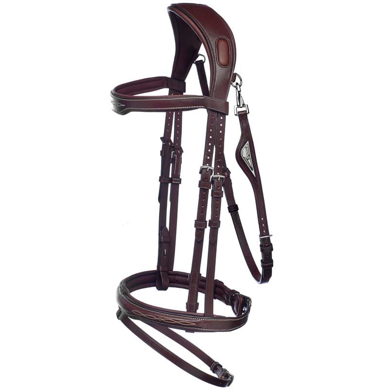Boomerang Equestrian - Equiline Anatomical JP Bridle With Removable Flash Noseband NB450 Brown