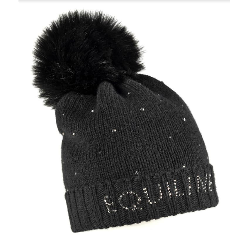 Boomerang Equestrian - Equiline Ladies Pom Pom Hat With Rhinestones Glueg Black