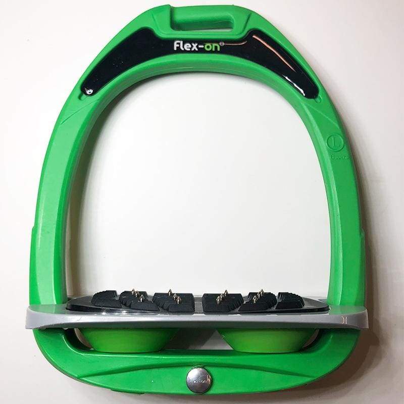 Boomerang Equestrian - Flex On Composite Stirrups Green Frame/Grey Tread/Green Springs Adult