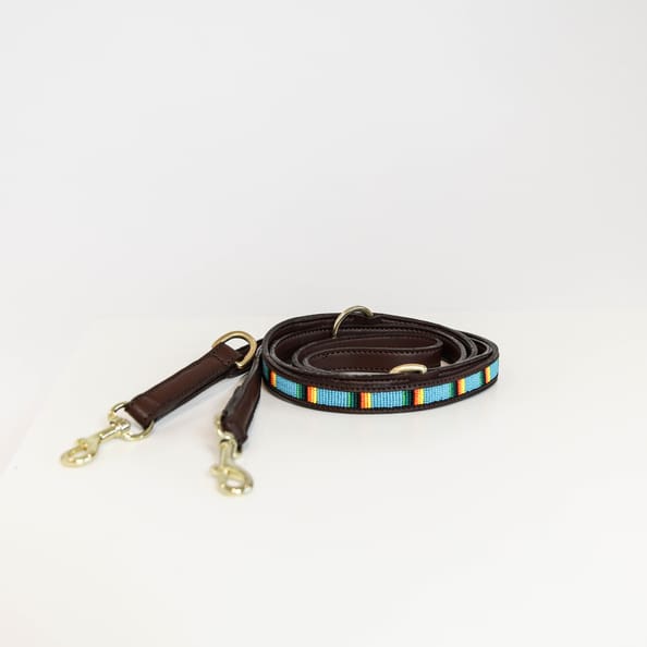 Boomerang Equestrian - Kentucky Dog Lead Handmade Pearls Light Blue