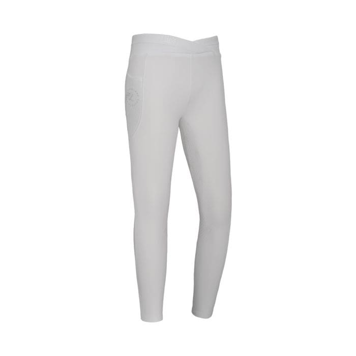 Boomerang Equestrian - KL Girl's F-Tec 2 Full Grip Riding Tights Kemmie White