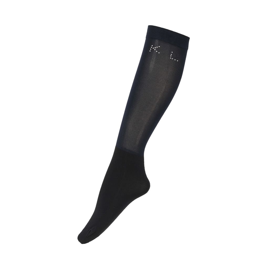 Boomerang Equestrian - KL Ladies Show Socks Dalary With Crystals - Pack of 2 Navy