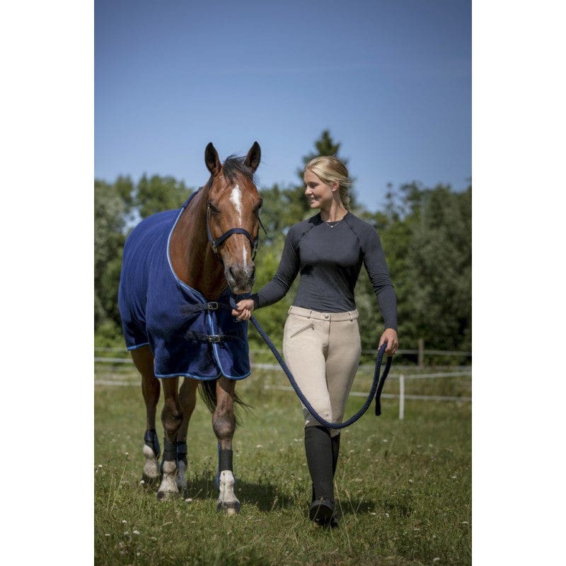 Boomerang Equestrian - Riding World Polar Fleece Rug Navy/Light Blue Binding