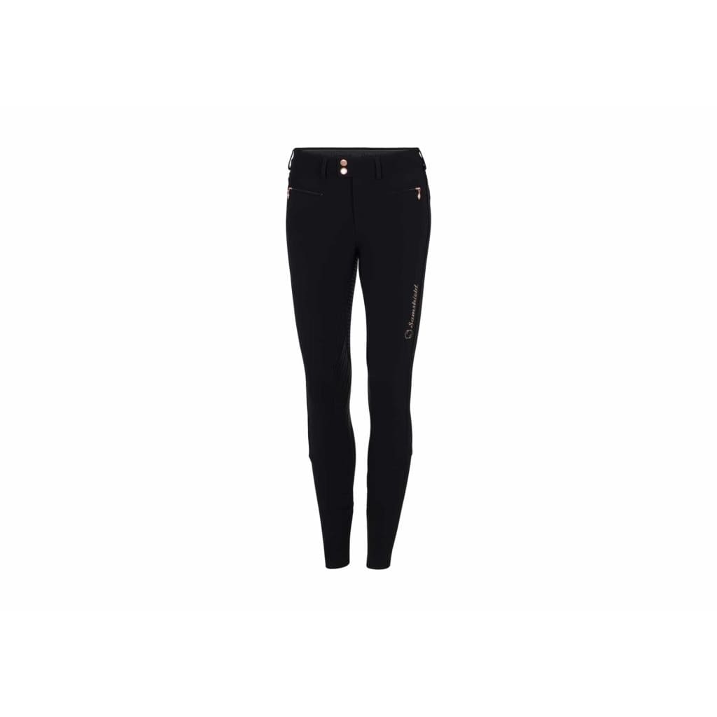 Boomerang Equestrian - Samshield Ladies Full Seat Breeches Diane Black With Rose Gold Crystals