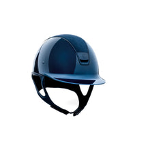  Samshield Limited Edition Matt Collection Standard Glossy Helmet Navy With Alcantara Top & 5 Crystal Metallic Blue Swarowski Crystals - M / 