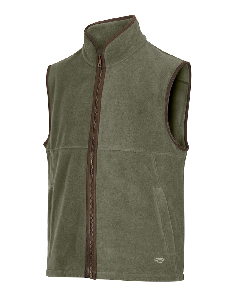 Green gilet on a white background