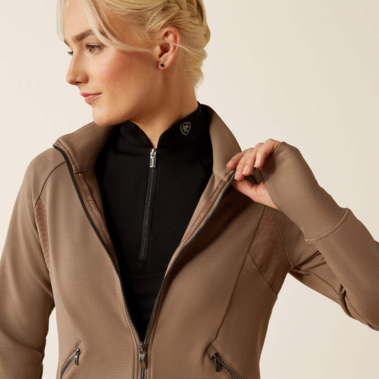 Boomerang Equestrian - Ariat Ladies Bellatrix Full Zip Sweatshirt Brick Brown