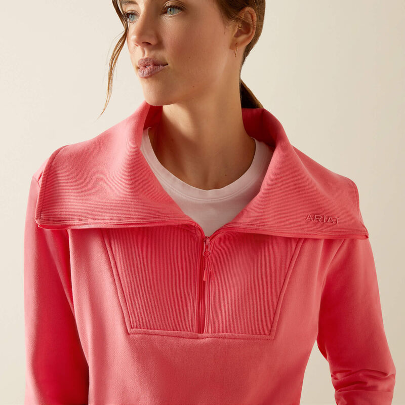 Boomerang Equestrian - Ariat Ladies Fern 1/2 Zip Sweatshirt Coral Paradise