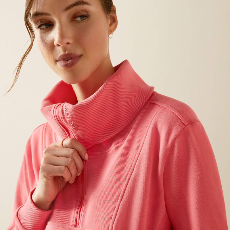 Boomerang Equestrian - Ariat Ladies Fern 1/2 Zip Sweatshirt Coral Paradise