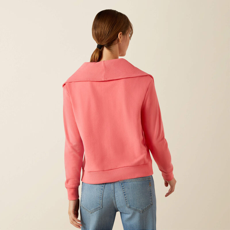 Boomerang Equestrian - Ariat Ladies Fern 1/2 Zip Sweatshirt Coral Paradise