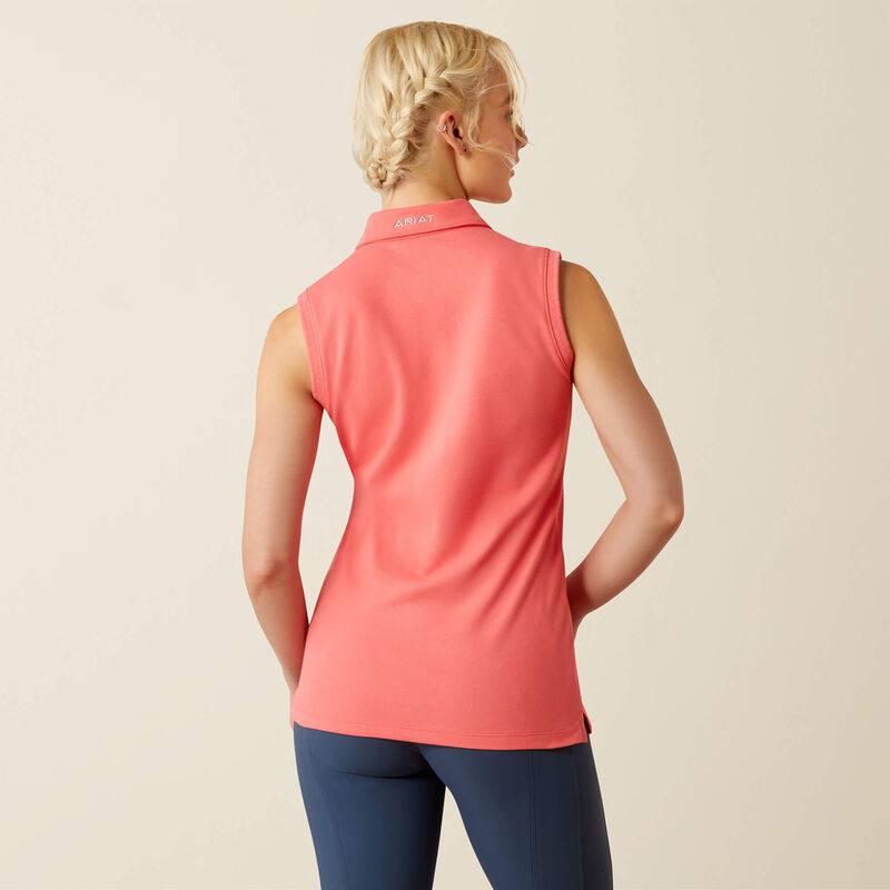 Boomerang Equestrian - Ariat Ladies Prix 3.0 Sleeveless Polo Coral Paradise