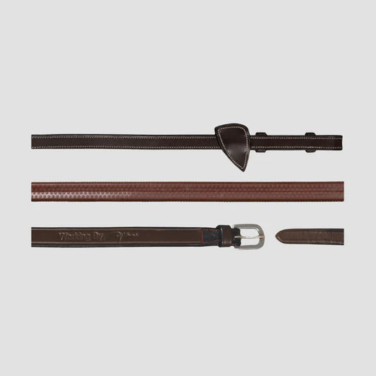 DY'ON Rubber Reins 1/2" Brown Working Collection