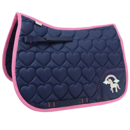 Boomerang Equestrian - Little Rider Little Unicorn Saddle Pad Navy/Pink