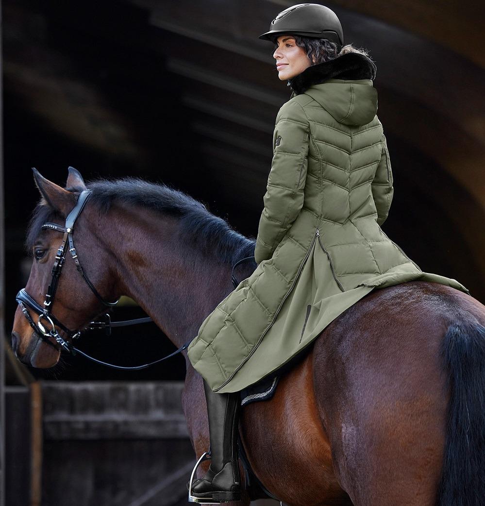 ELT Ladies Long Riding Coat Saphira Olive