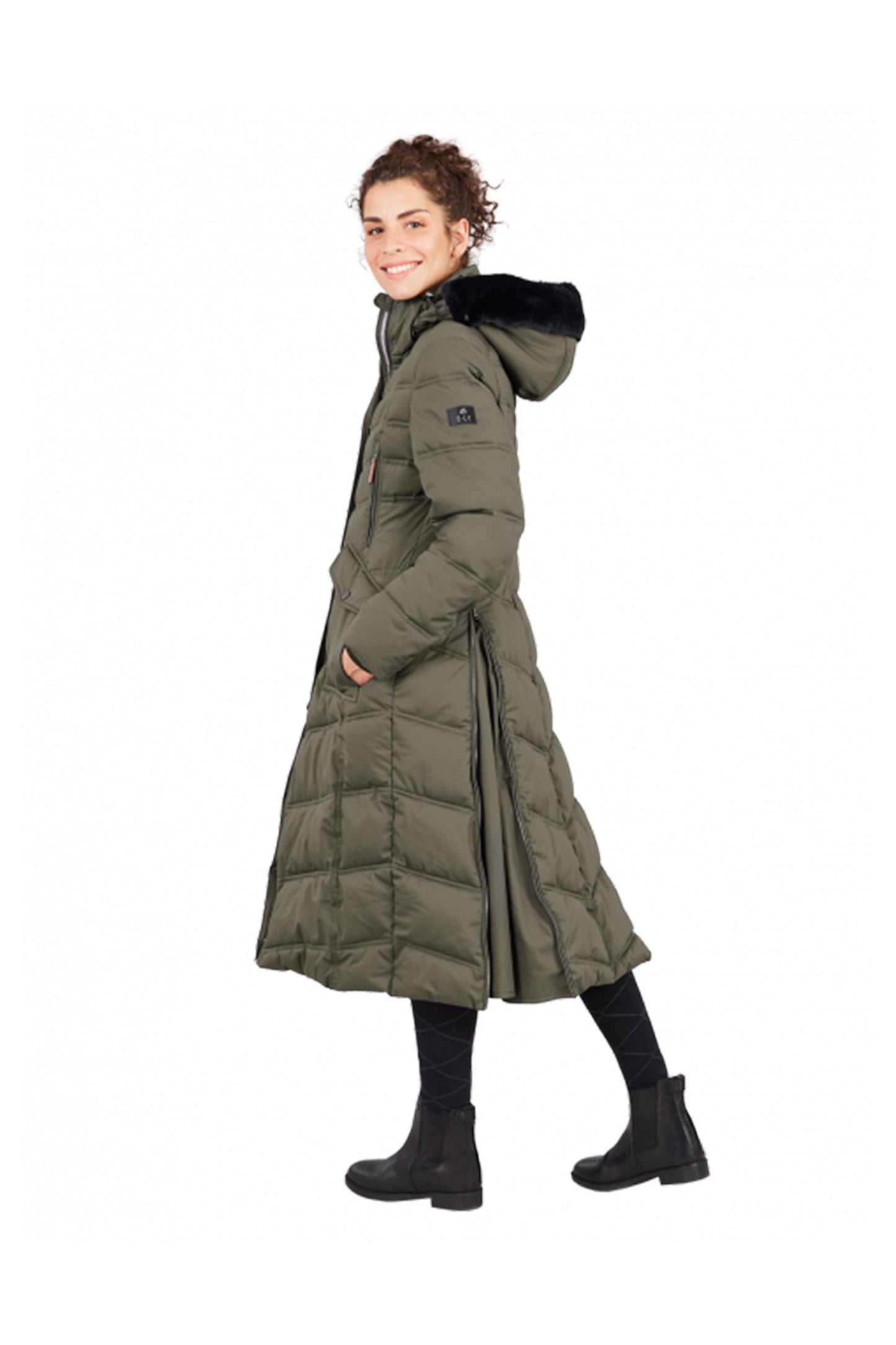 ELT Ladies Long Riding Coat Saphira Olive